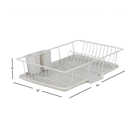 Hds Trading 3 Piece Dish Drainer, Silver ZOR95927